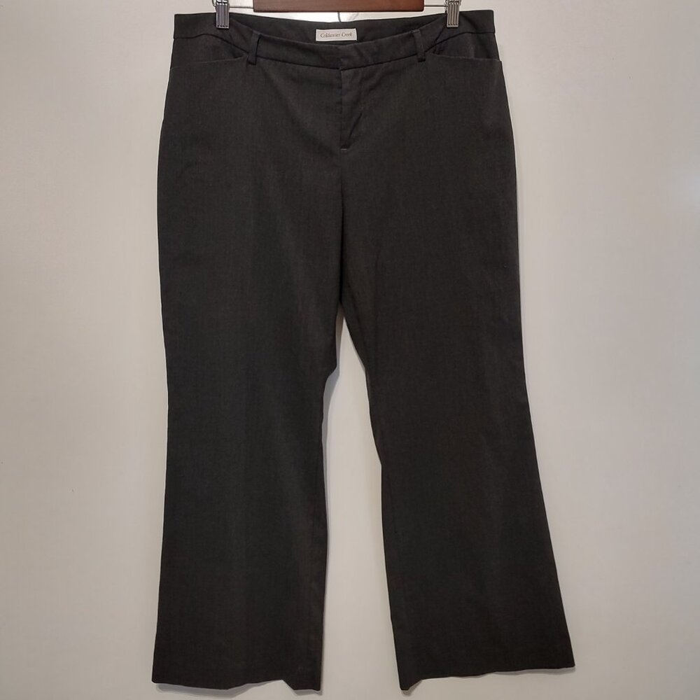 Women's Coldwater Creek Charcoal Gray Dress Pants Wide Leg in Size 14 Petite